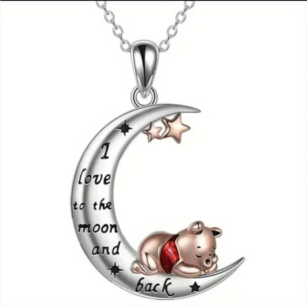 Winnie the Pooh I Love You to the Moon and Back Necklace